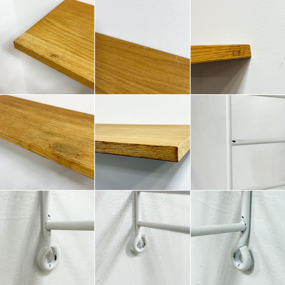 ストリングファニチャー String Furniture システムベーシック system BASIC 78x20 シェルフシステム ウォールシェルフ 3段 オーク材 ホワイトフレーム ●
