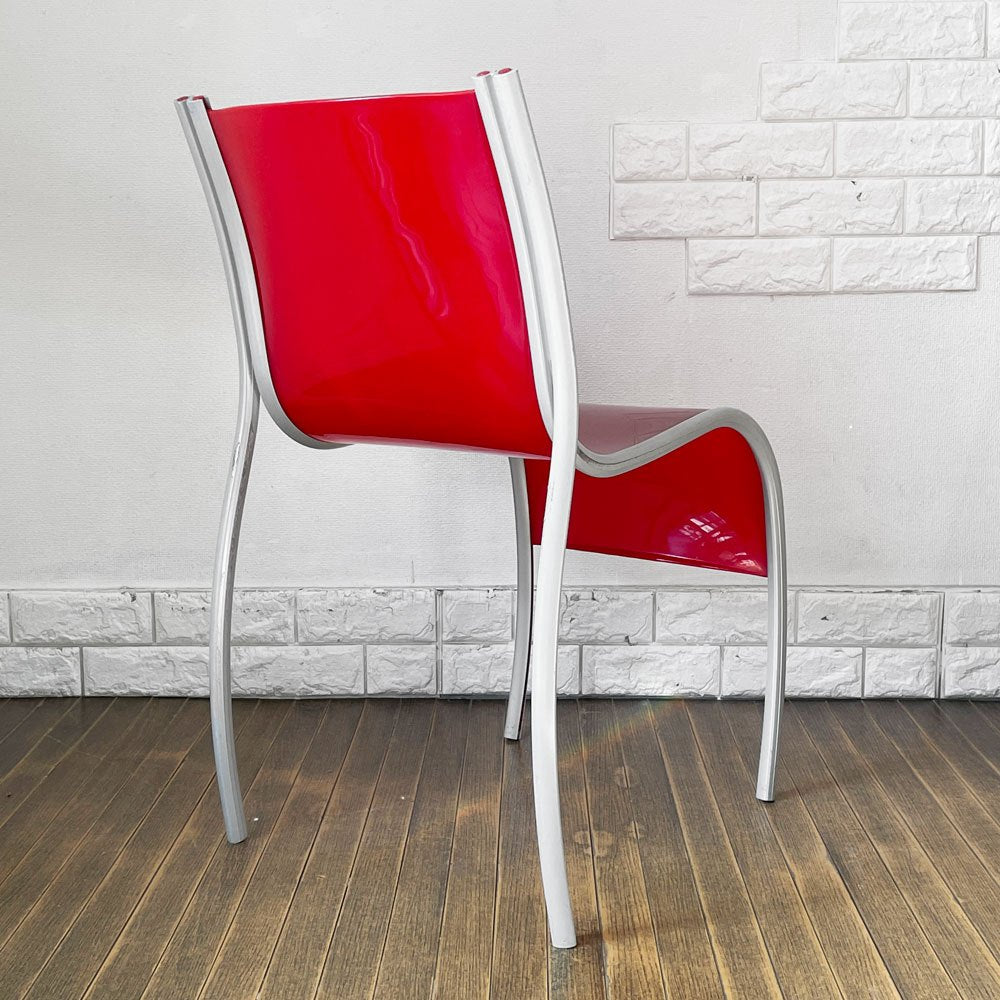 カルテル Kartell FPE chair スタッキングチェア ダイニングチェア アルミ ポリプロピレン レッド ロンアラッド イタリアモダン 廃番 ◎