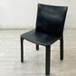 カッシーナ Cassina キャブチェア 412 CAB CHAIR アームレス 本革 ブラック マリオ・ベリーニ MoMA 永久展示品 イタリアモダン 定価￥308,000- B ●