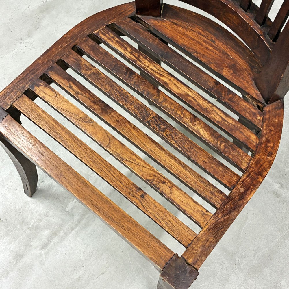 アジアン家具 無垢材 ダイニングチェア ハイバック 板座 ソリッドウッド リゾートスタイル ◎