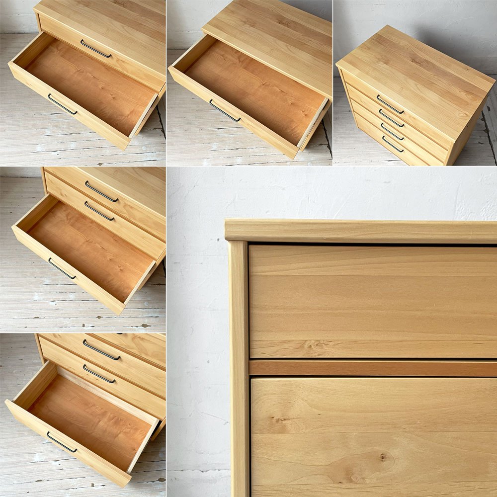 モモナチュラル MOMO Natural UNIT WOOD BASE ALDER W700 チェスト 抽斗4杯  ナチュラルテイスト 定価￥66.500- ★