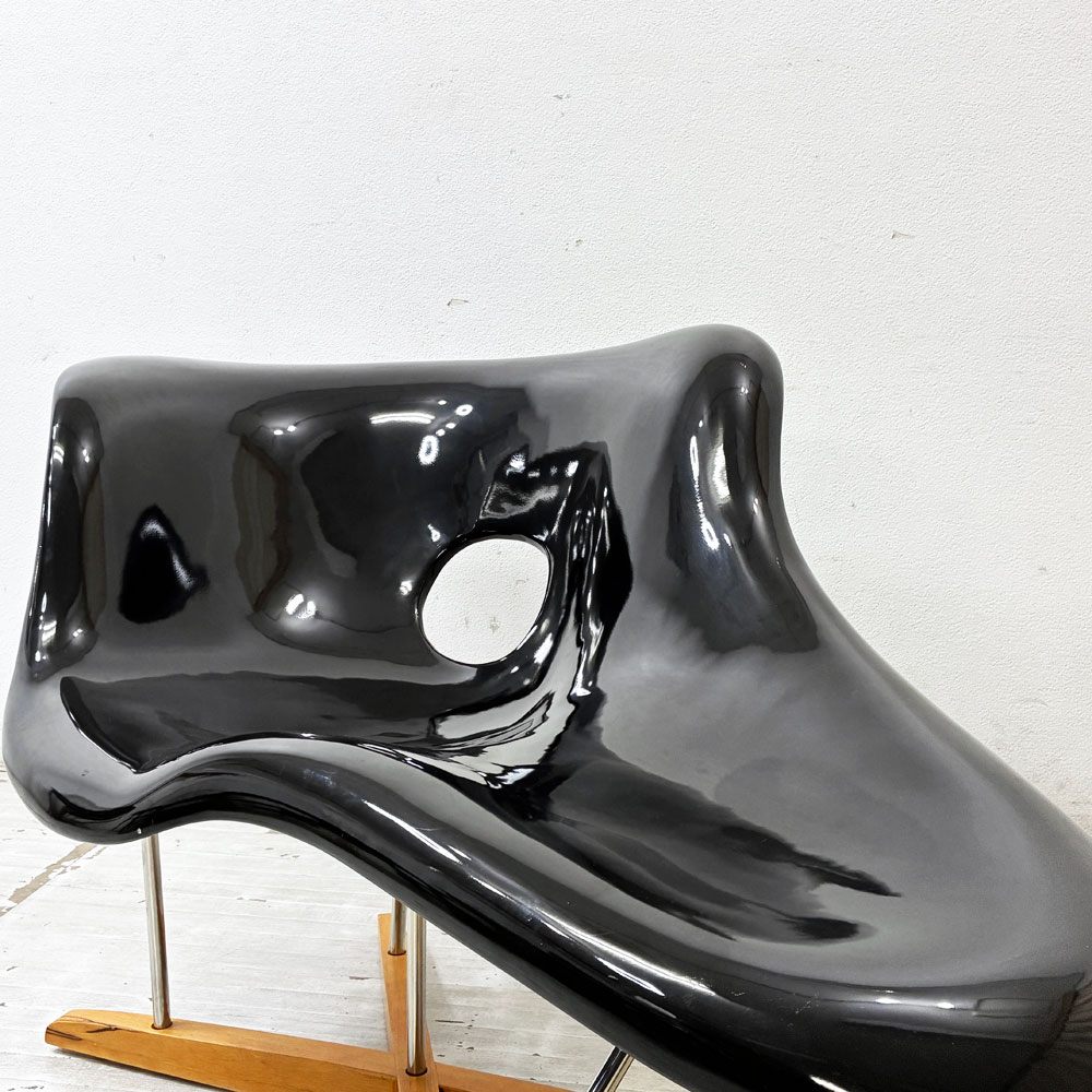チャールズ＆レイ・イームズ C&R Eames ラ・シェーズ La chaise ラウンジチェア シェーズロング ブラック リプロダクト品 名作 ミッドセンチュリー ●