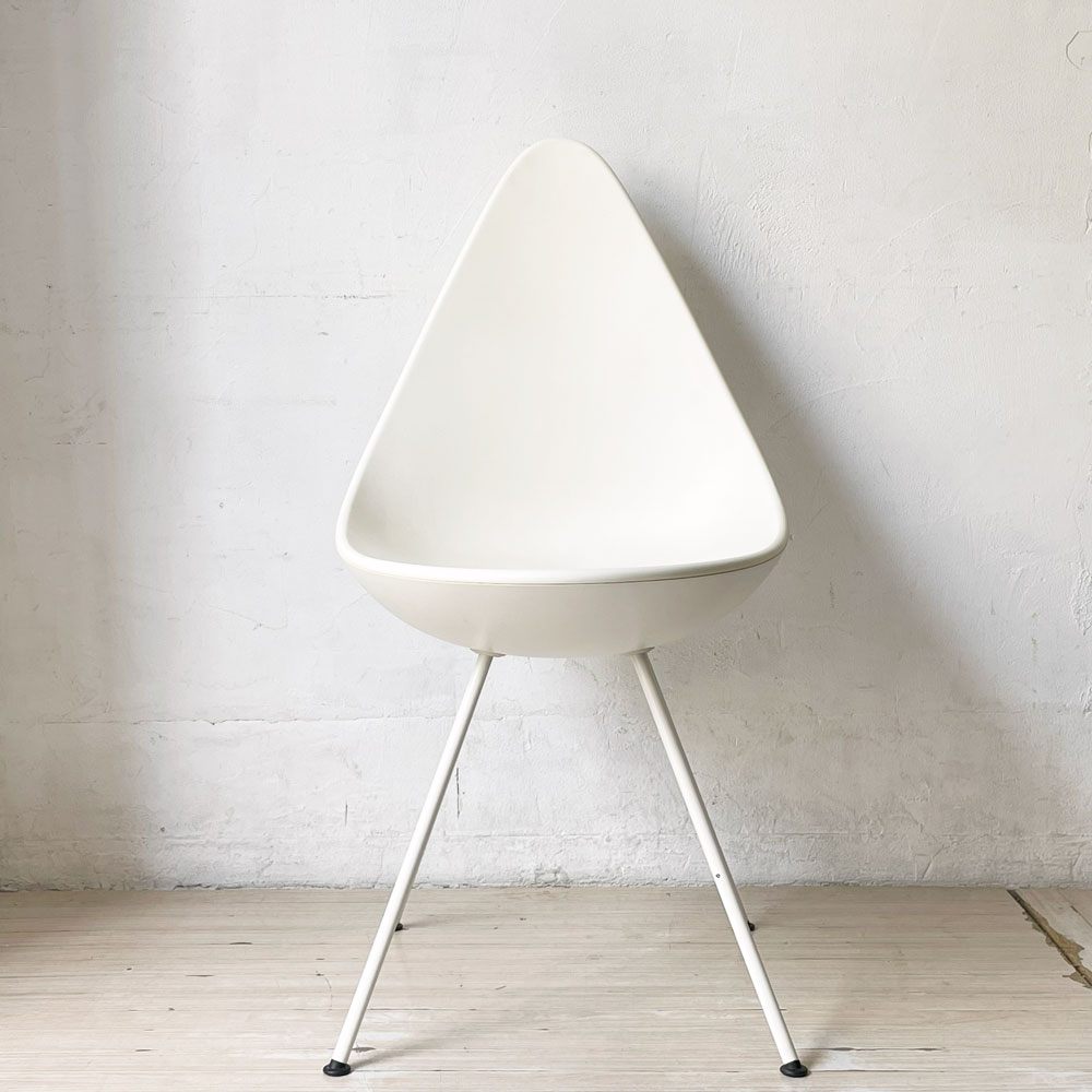 フリッツハンセン Fritz Hansen ドロップチェア ダイニングチェア アルネ・ヤコブセン ホワイト 北欧 デンマーク ★