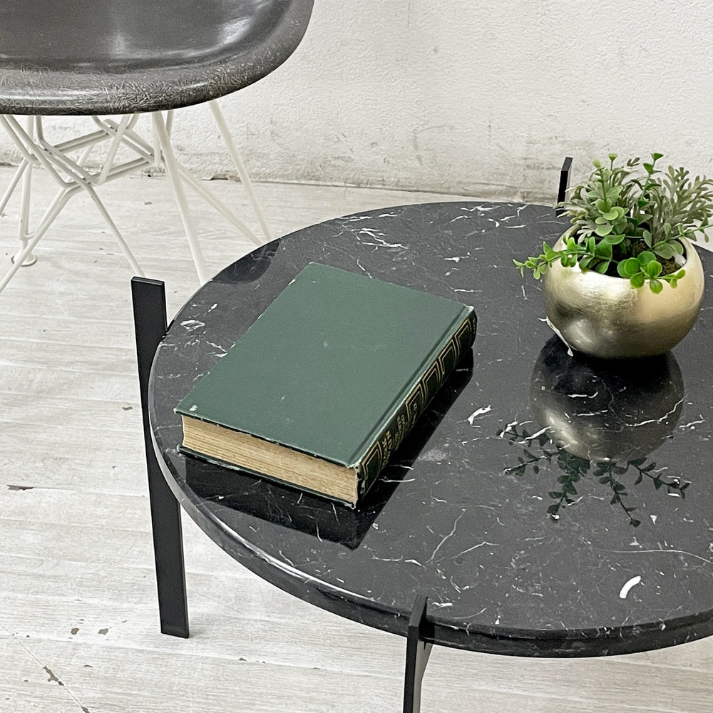 オックスデンマーク OX DENMARQ シングルデックテーブル SINGLE DECK TABLE 大理石×スチール ブラック モダンデザイン 定価 99,000円 ●