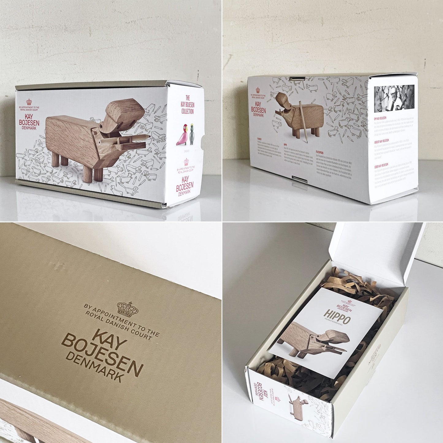 カイボイスン Kay Bojesen ヒッポ Hippo 木製オブジェ オーク材 デンマーク 北欧雑貨 箱 鉛筆付き ■