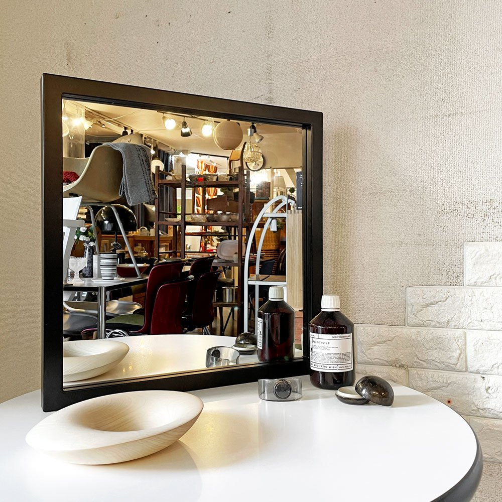カルテル Kartell ウォールミラー Model 4727 ブラック スクエア 50×50cm アンナ・カステッリ・フェリエーリ Anna Castelli Ferrieri イタリア ビンテージ ◎