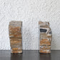 オーク ペトリファイド ウッド OAK Petrified Wood 珪化木 ブックエンド 本立て オブジェ ブラック系 ウッドストーン 鉱石 ◇
