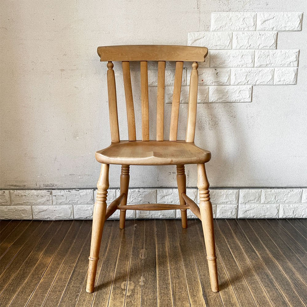 ペニーワイズ THE PENNY WISE スラットバックチェア ダイニングチェア ブナ無垢材 英国カントリー 定価￥49,500- B ◎