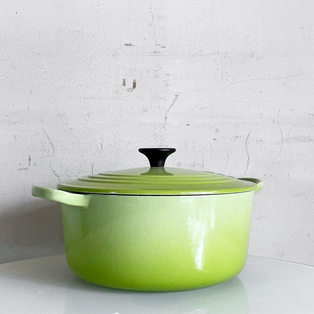 ルクルーゼ LE CREUSET ココットロンド 両手鍋 22cm 鋳物 グリーン フランス ■