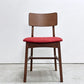 フランフラン Francfranc コムンチェア COMUN CHAIR ダイニングチェア アッシュ材 ファブリックシート レッドカラー 北欧スタイル 廃番 ●