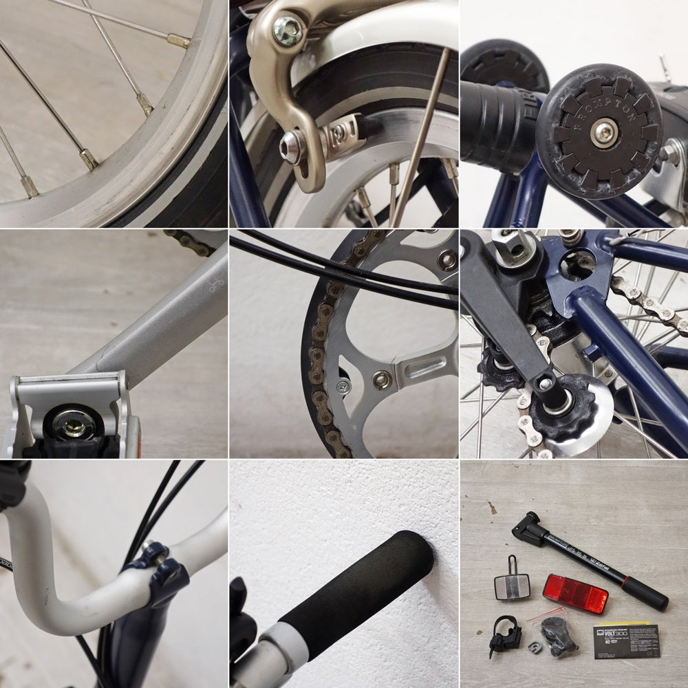 ブロンプトン BROMPTON 折りたたみ自転車 3段変速 ネイビー英国製 ●