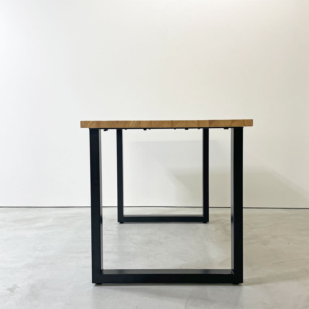 かなでもの KANADEMONO ザ・テーブル THE TABLE デスク ラバーウッド材 Square スチール ブラック W120cm ナチュラル インダストリアル ●