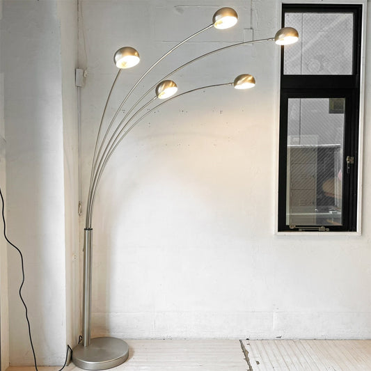 ミッドセンチュリーデザイン 5灯 ツリーライト マルチアーム フロアライト アーチ型 フロアランプ USビンテージ  工業デザイン ★