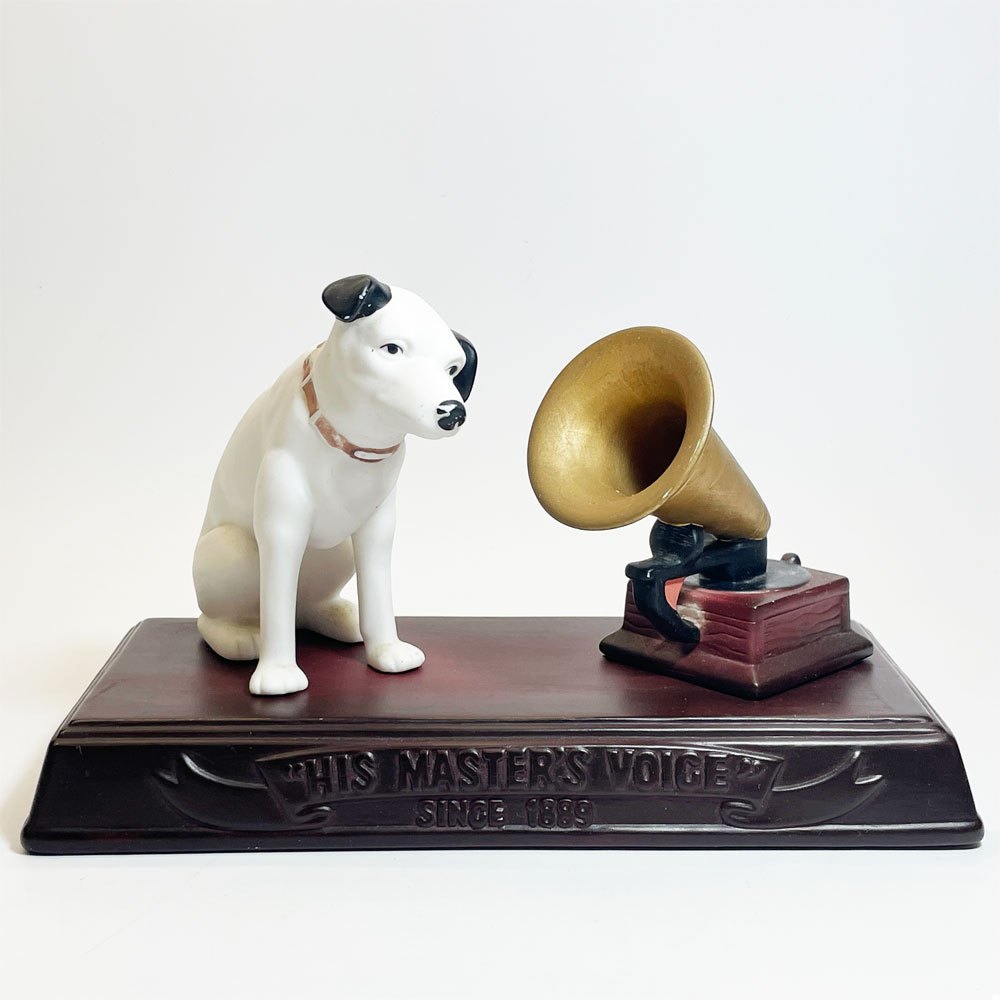 ビクター Victor ビクター犬 ニッパー君 蓄音機 台座付き フィギュリン オブジェ 置物 昭和レトロ ★