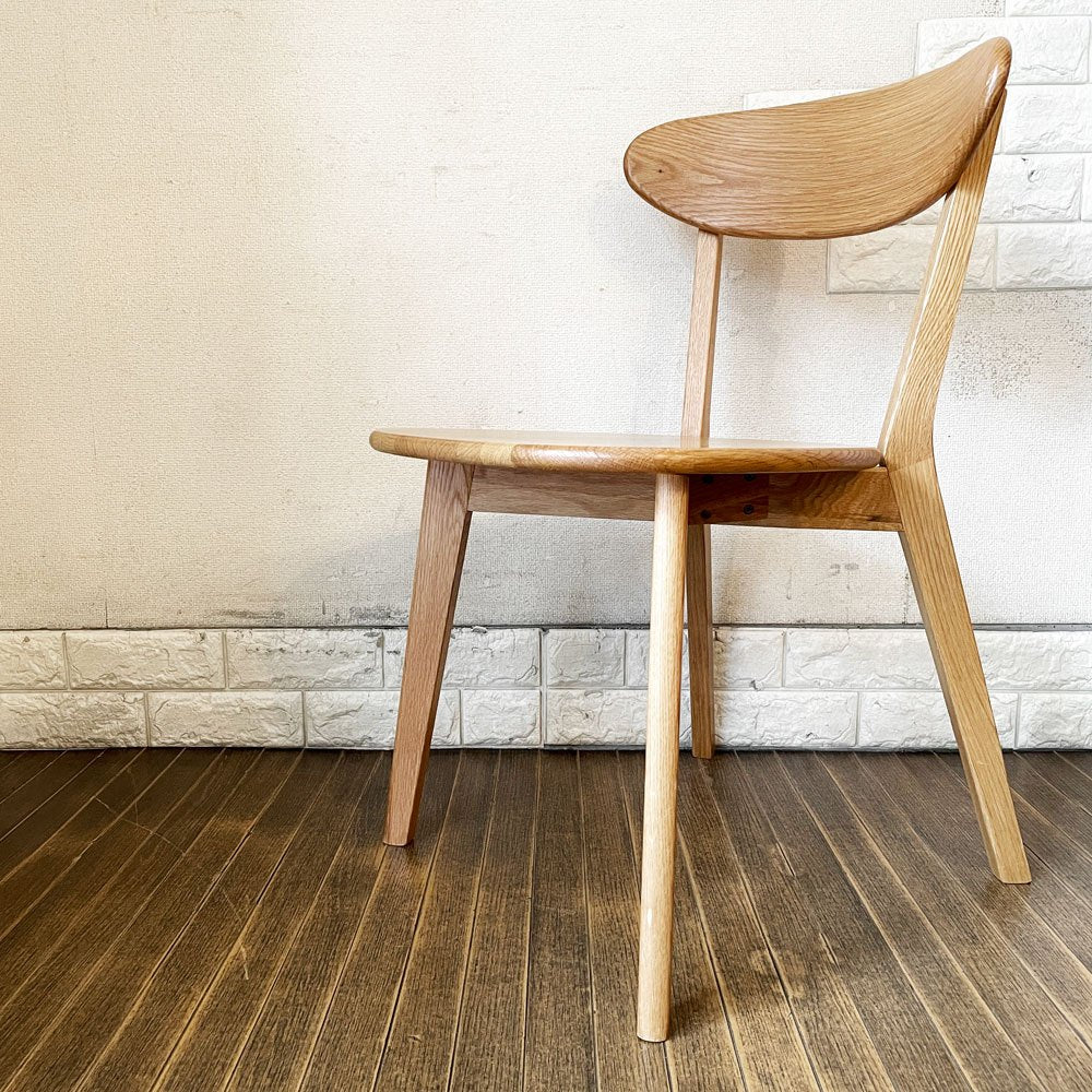 リセノ Re:CENO リバー RIVER Dining Chair ダイニングチェア オーク無垢材 ウレタン塗装 ナチュラルデザイン 定価￥19,900- A ◎