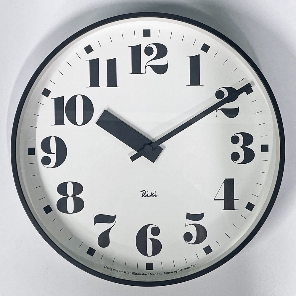 レムノス Lemnos リキ パブリック クロック RIKI PUBLIC CLOCK WR17-06 25.6cm 掛け時計 ウォールクロック クォーツ アルミ ガラス 渡辺力 日本製 ◎