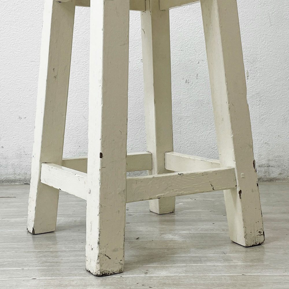 フェール トラヴァイユ Fer travail GOMENOL Wood stool H55.5 スツール シャビーシック インダストリアル C ●