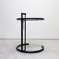 クラシコン ClassiCon アジャスタブルテーブル E1027 サイドテーブル ガラストップ マットブラック アイリーン・グレイ Eileen Gray 定価￥217,800- ●