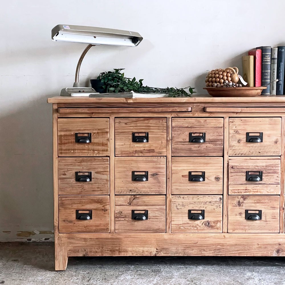 クラッシュゲート CRASH GATE ノットアンティークス Knot antiques グラムチェスト GRAM CHEST 1260 引き出し15杯 スライド棚 杉古材 廃番 ■