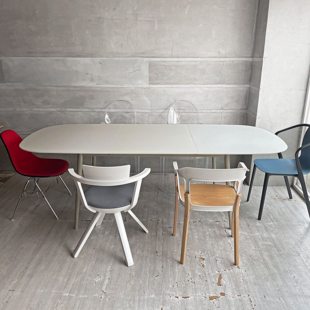 ボーコンセプト BoConcept キングストン Kingstone 伸張式ダイニングテーブル エクステンション マットホワイト ラッカー仕上げ 160-230cm 北欧 デンマーク 定価￥205,900- ♪