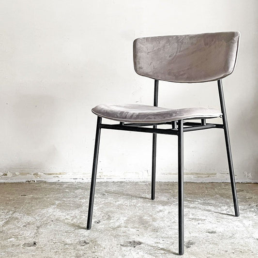 カリガリス Calligaris フィフティーズ FIFTIES ダイニングチェア サンドカラー×マットブラック ファブリック ベルベット スチール脚 モダンデザイン イタリア B ■
