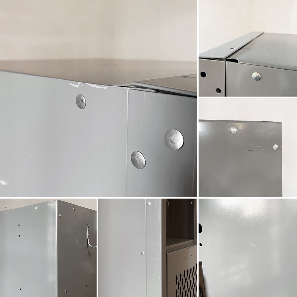 リオン LYON 2段スチールロッカー 2-TIER LOCKER ダイヤカット RECESSED HANDLE グレー インダストリアル パシフィックファニチャーサービス取扱 ◎