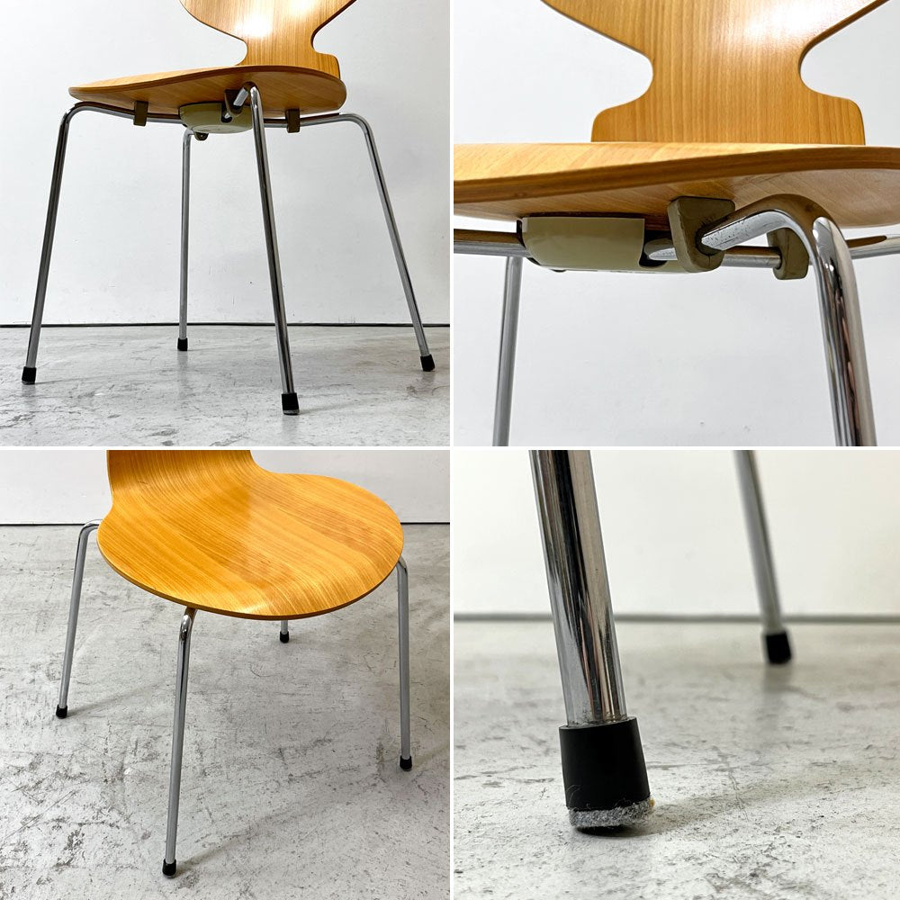 フリッツハンセン Fritz Hansen 3101 アリンコチェア アントチェア 4本脚 ナチュラルビーチ ラッカー仕上げ フェルトグライズ アルネ・ヤコブセン A ●