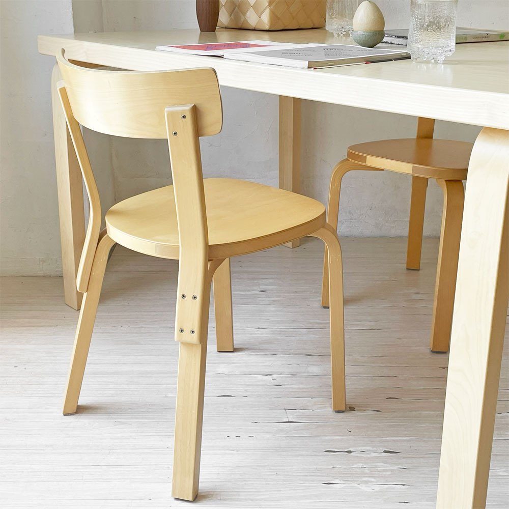 アルテック artek チェア69 Chair69 ダイニングチェア ナチュラルラッカー アルヴァ・アアルト Alva Aalto フィンランド 北欧家具 B ★