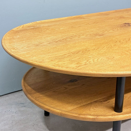 クラッシュゲート CRASH GATE イージーライフ Easy Life サーボ コーヒーテーブル オーバル SERVO COFFEE TABLE W105cm オーク材 ブラックスチール 関家具 展示品 ◎