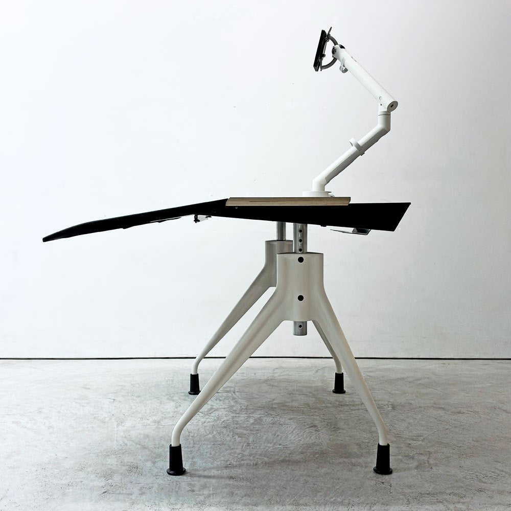 ハーマンミラー Herman Miller エンベロップデスク Envelop Desk スライド天板 & 高さ調節機能 ビル・スタンフ ジェフ・ウェバー モニターアーム付き A ●