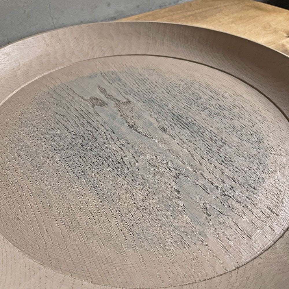 三谷龍二 Ryuji Mitani 白漆 リム皿 ラウンドプレート 大皿  特大サイズ 36×36×4.5 cm 木工作家 現代作家 希少サイズ 銘入り ♪