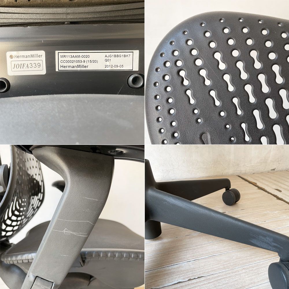 ハーマンミラー Herman Miller ミラチェア Mirra デスクチェア グラファイトベース グラファイトフレーム A ★