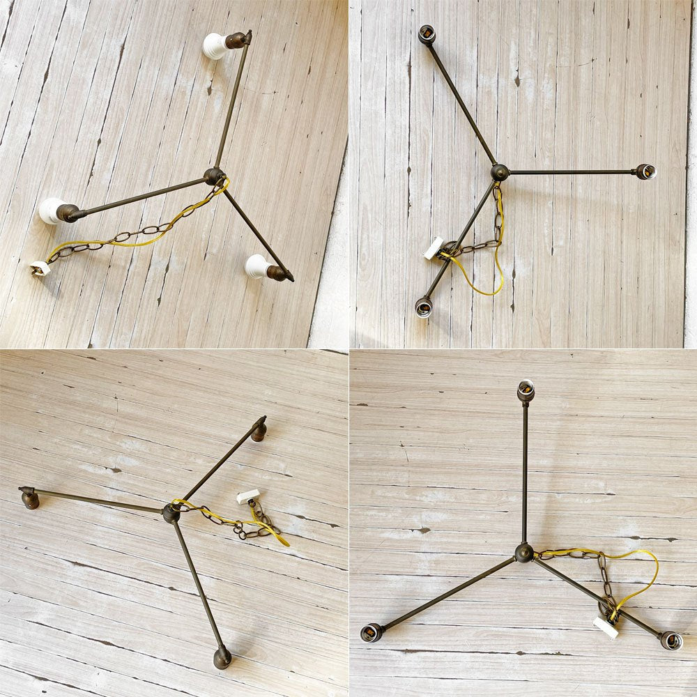 POINT NO.39 オリジナル 3バブルス ペンダントライト カスタムオーダー品 真鍮3灯照明 3bulbs brass ★