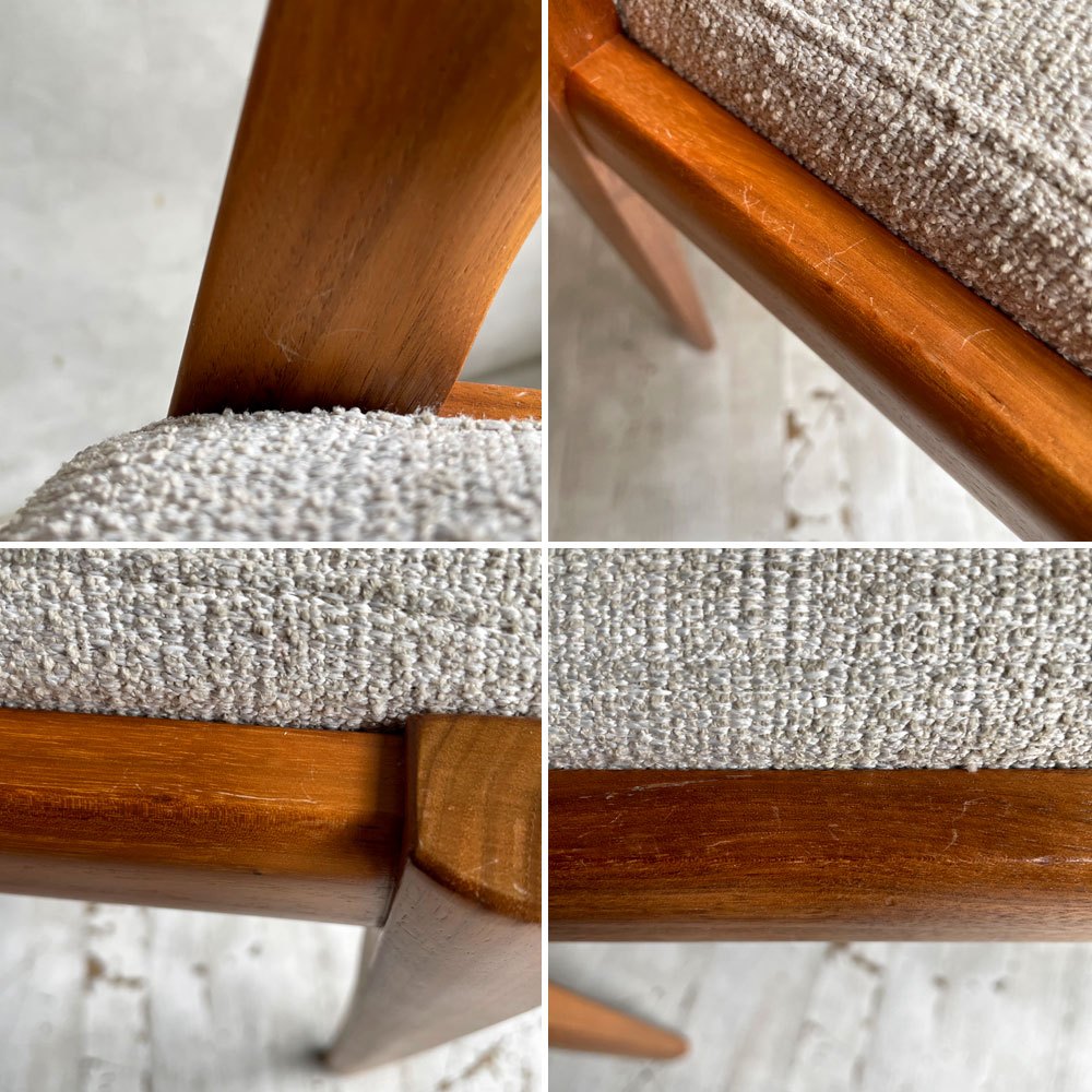 冨士ファニチア FUJI FURNITURE コティ Koti アームレスチェア ウォールナット材 カバーリング ファブリック ハーフアーム 北欧スタイル D04520N 定価￥117,700～ B ♪