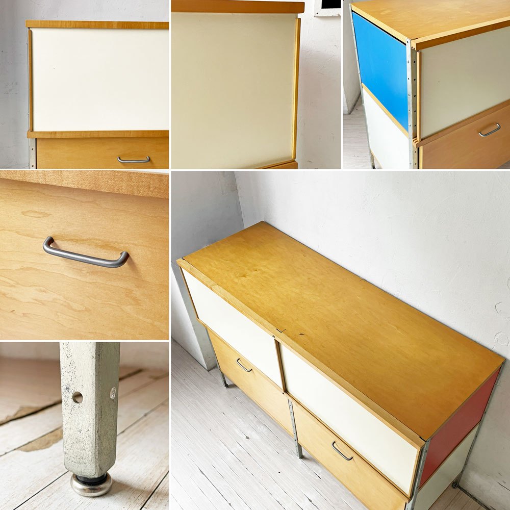 モダニカ MODERNICA イームズストレージユニット Storage Unit  2列2段 ラミネートドア＋1ドロワーユニット C&R 収納家具  ミッドセンチュリー 廃盤 ビンテージ ★