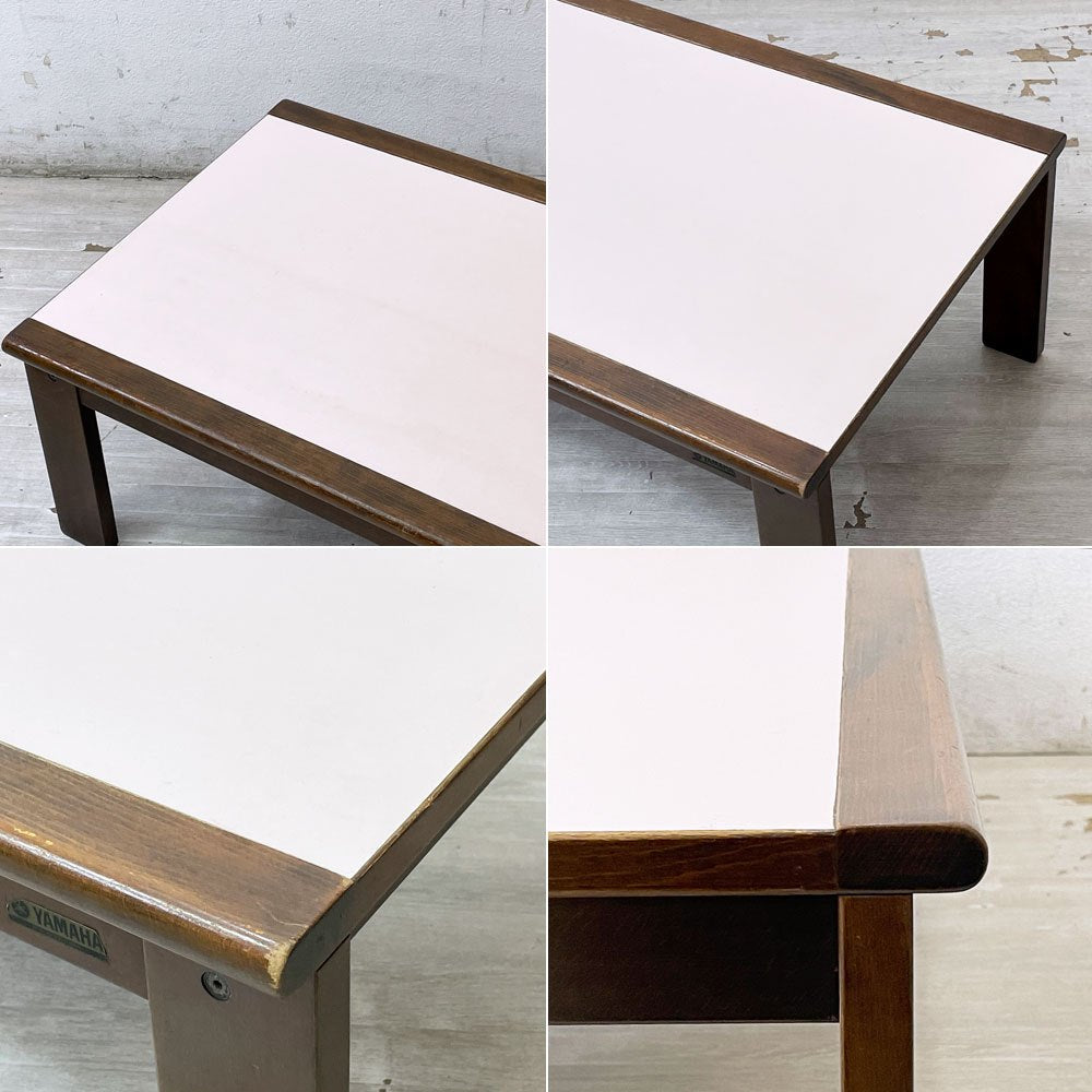 日本楽器会社製 現ヤマハ YAMAHA ビンテージ ローテーブル メラミントップ W120cm レトロデザイン 古家具 昭和レトロ ●