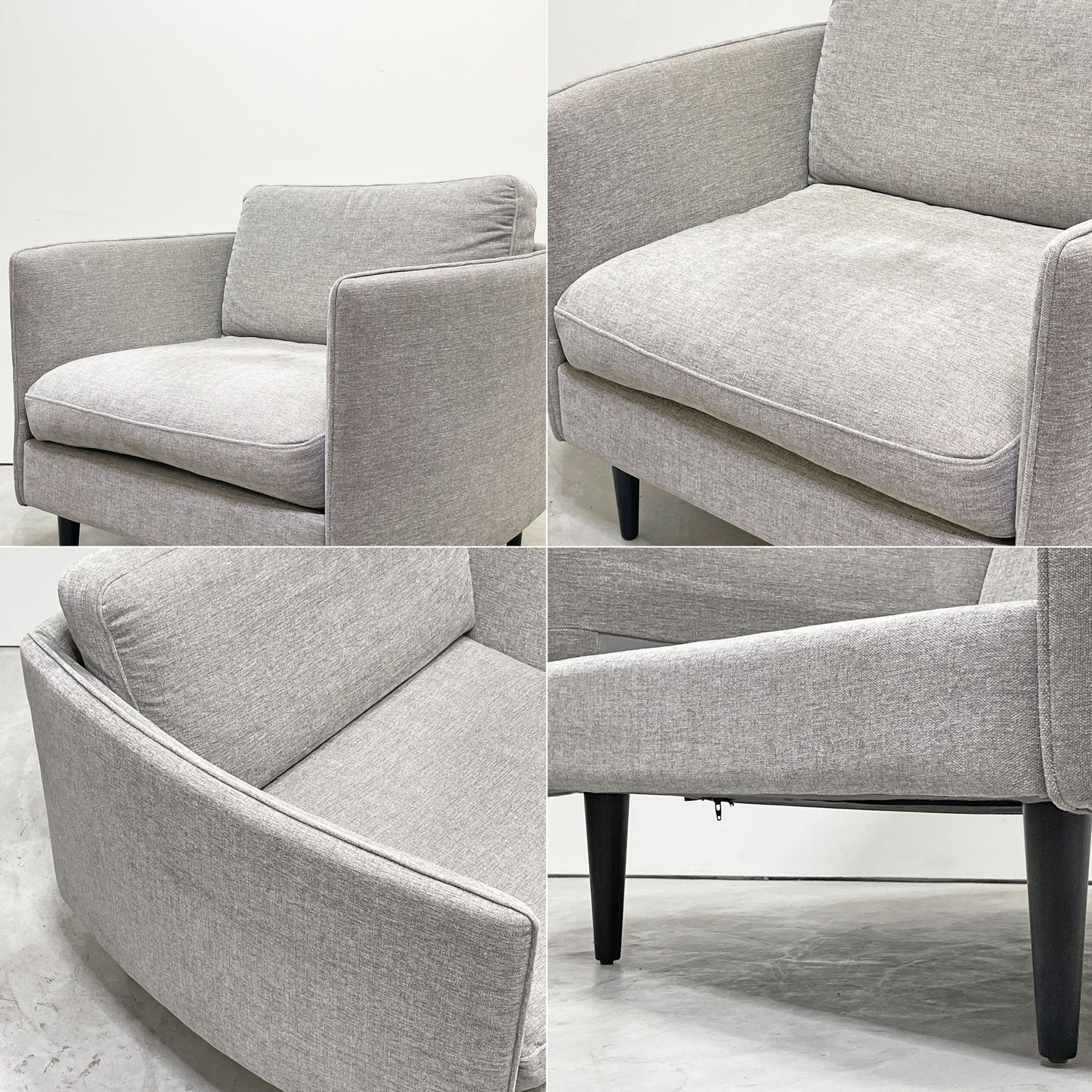 ボーコンセプト BoConcept リール LILLE 1Pソファ グレー ファブリック 北欧家具 モダンデザイン デンマーク アンダース・ノルガード 廃番 ●