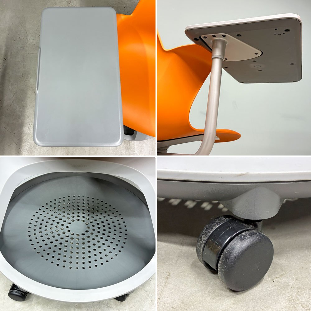 スチールケース Steelcase ノード node ミーティングチェア オフィスチェア シトロン 可動式サイドテーブル＆キャスター付き ◎