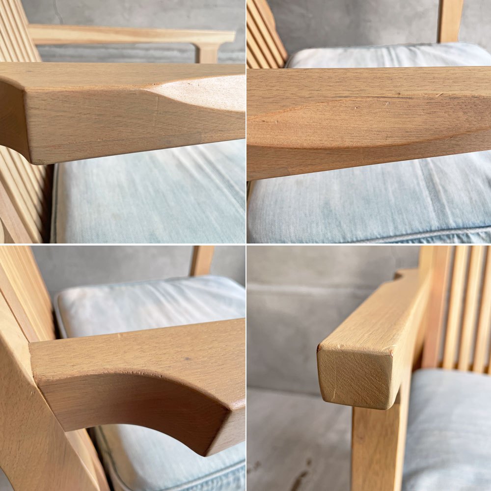 ダブルティー WTW アペルト チェア APERTO CHAIR NT アームチェア ラウンジチェア 1Pソファ アッシュ材 デニム地 西海岸 ウエストコースト ♪