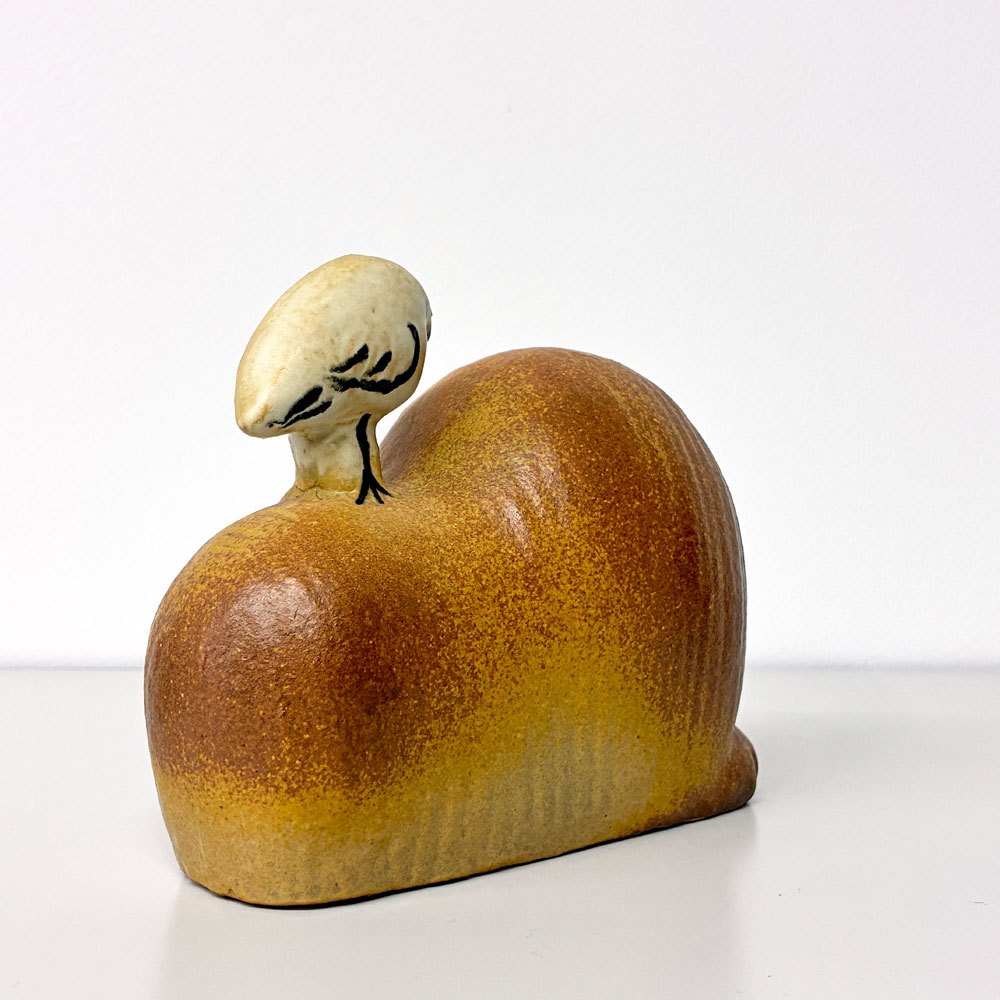グスタフスベリ GUSTAVSBERG K-Studion リサラーソン Lisa Larson ライオンウィズバード LION WITH BIRD フィギュリン 現行品 ◎