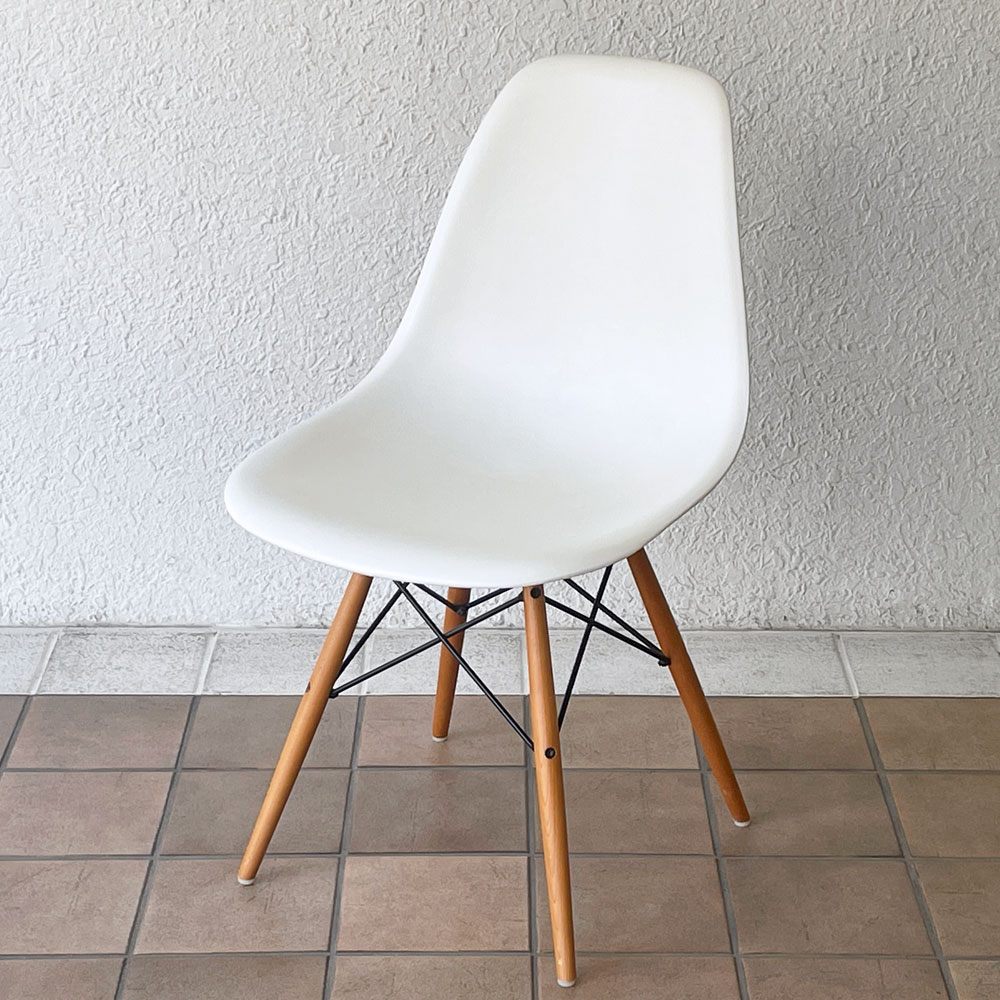 ヴィトラ vitra サイドシェルチェア ポリプロピレン製 ホワイト ドゥエルレッグ DSW C&R イームズ ミッドセンチュリー ◇