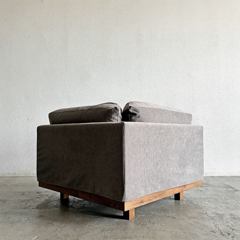 マスターウォール MASTERWAL デニッシュ DANISH SOFA コーナーソファ W94cm ウォールナット無垢材 ファブリック 新品替えカバー付 合計定価￥445,500- 〓