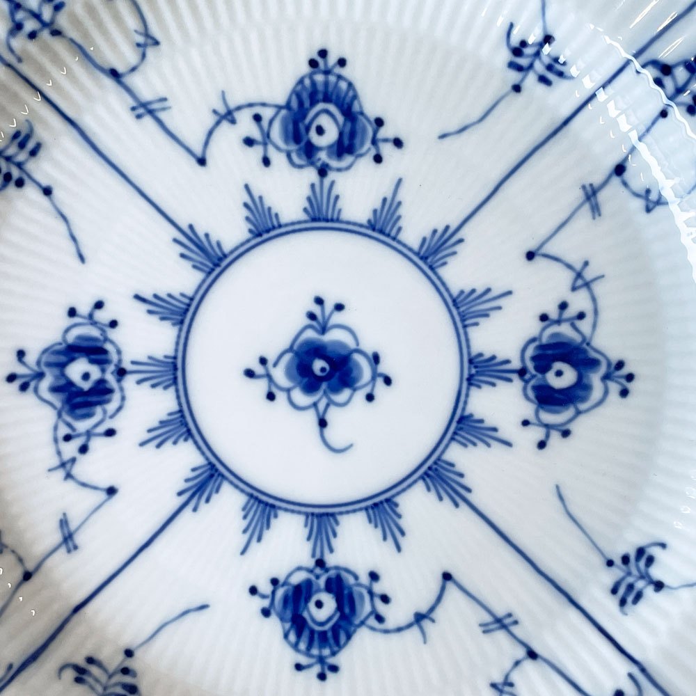 ロイヤルコペンハーゲン ROYAL COPENHAGEN ブルーフルーテッド プレイン Blue Fluted Plain プレート 25cm 2枚入り 箱付 未使用品 ◇