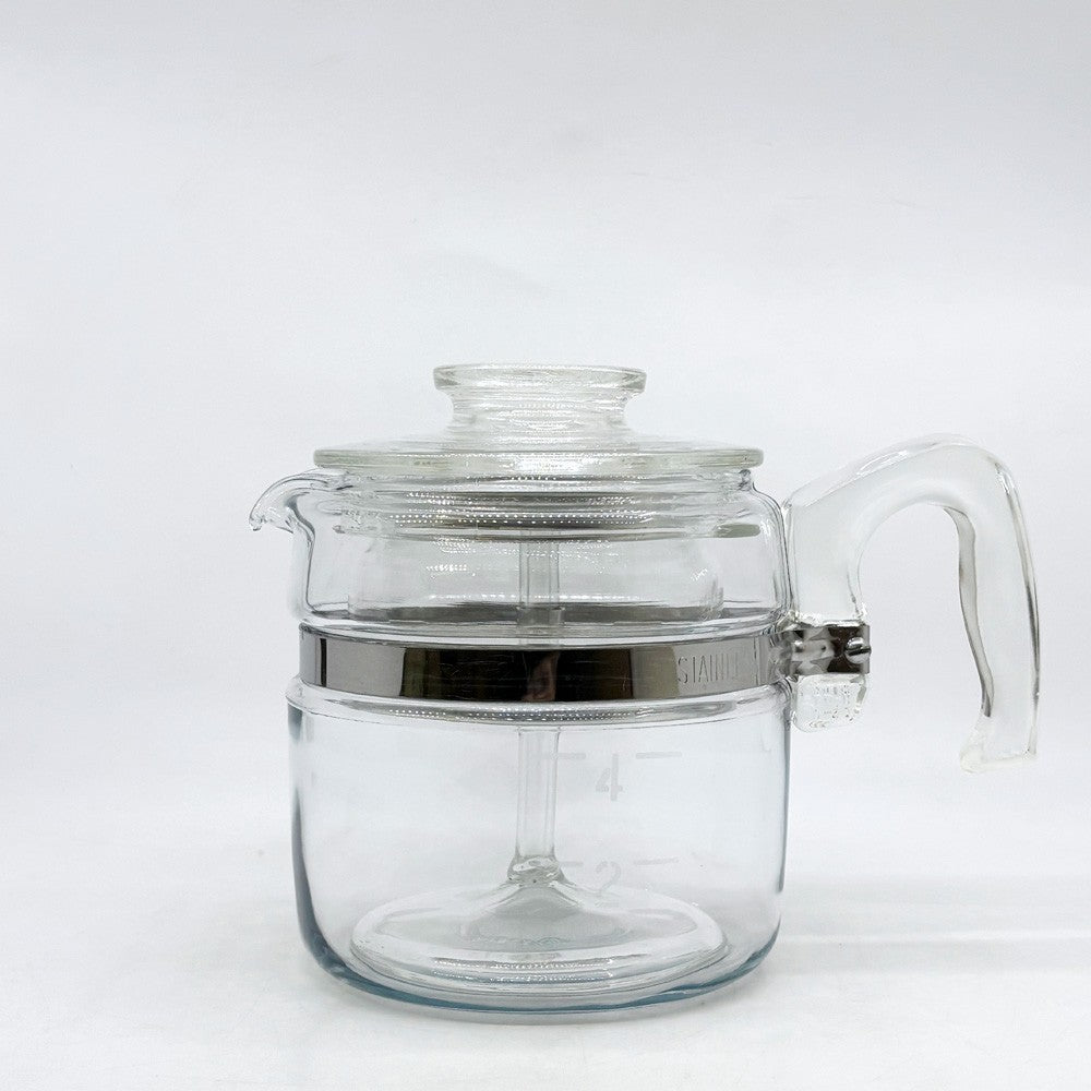 オールドパイレックス OLD PYREX コーニング社 Corning フレームウェア FLAMEWARE 7754 パーコレーター PERCOLATOR 4cup コーヒーポット ガラス 1950年～1960年代 ●