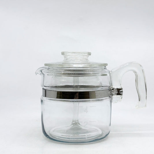 オールドパイレックス OLD PYREX コーニング社 Corning フレームウェア FLAMEWARE 7754 パーコレーター PERCOLATOR 4cup コーヒーポット ガラス 1950年～1960年代 ●