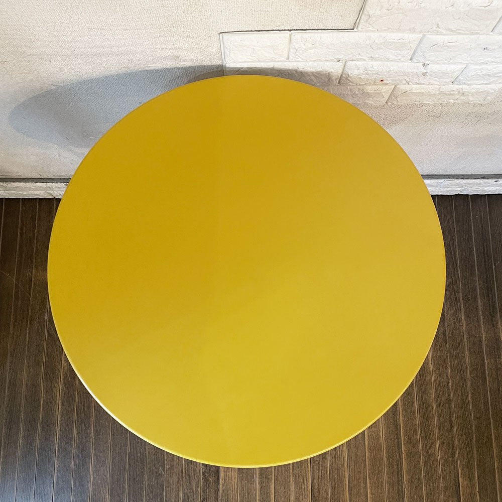 フェルモブ Fermob ビストロ BISTRO ラウンドテーブル ROUND TABLE 60 フォールディング ガーデンテーブル イエロー系 Φ60cm 折りたたみ フランス 定価￥48,400- ◎