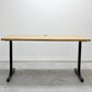 かなでもの KANADEMONO ザ・テーブル THE TABLE デスク W140xD62cm ラバーウッド Iライン脚 配線孔付き ナチュラル ブラック ●