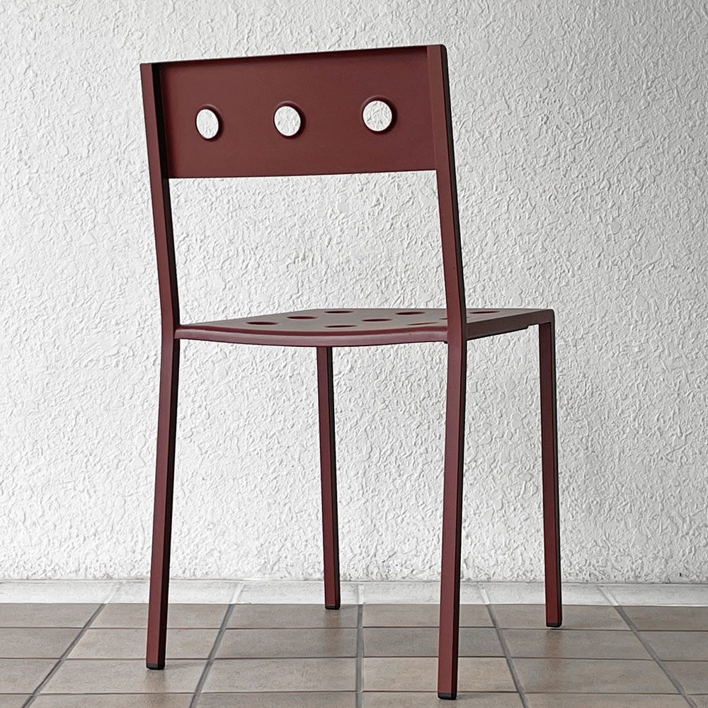 ヘイ HAY バルコニーチェア BALCONY CHAIR 屋外用 ダイニングチェア アームレス スタッキング スチール アイアンレッド 北欧 デンマーク 定価44,000円 B ◇