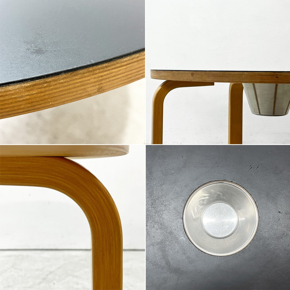 オフィー offi オッフィー USA チョークテーブル Chlak Table 黒板 ブラックリノリウム Φ76cm キッズテーブル エリック・ファイファー Eric Pfeiffer 廃番希少 ●