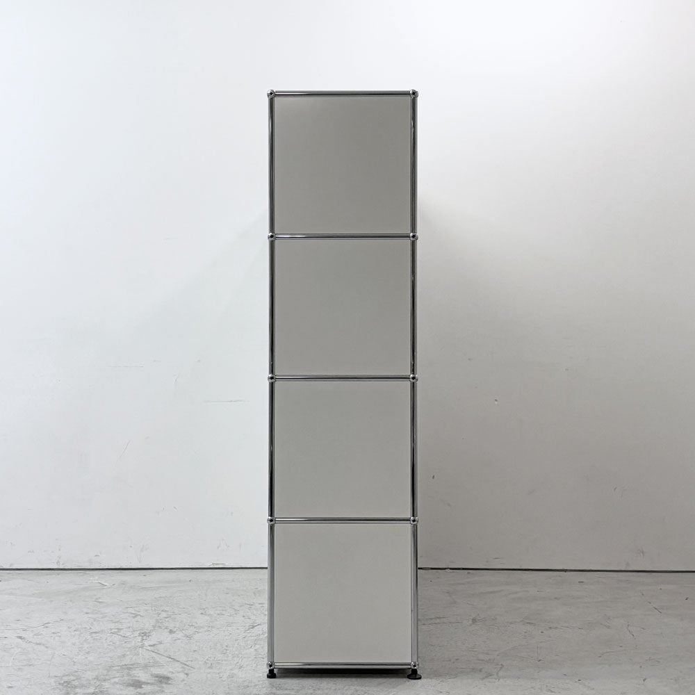 ユーエスエムハラー USMハラー USM Haller モジュラーファニチャー キャビネット2列4段 マガジンラック付 W153cm ピュアホワイト ●